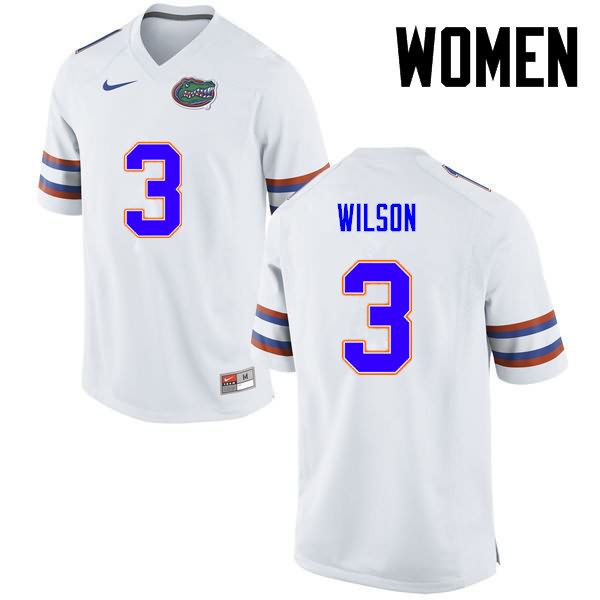 Women's NCAA Florida Gators Marco Wilson #3 Stitched Authentic Nike White College Football Jersey RRG6265XQ